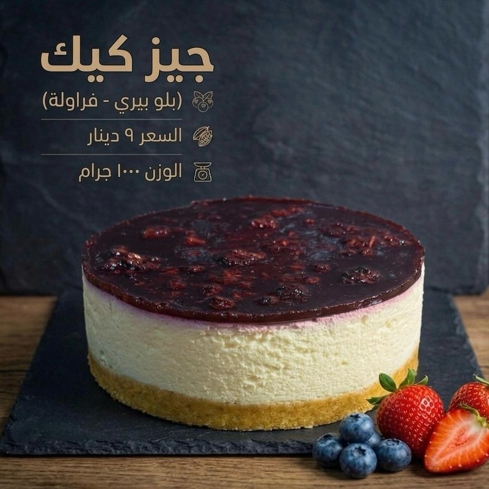 جيز كيك بلوبيري وفراولة